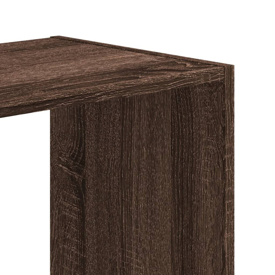 Boekenkast 102x32x108 cm bewerkt hout bruin eikenkleurig