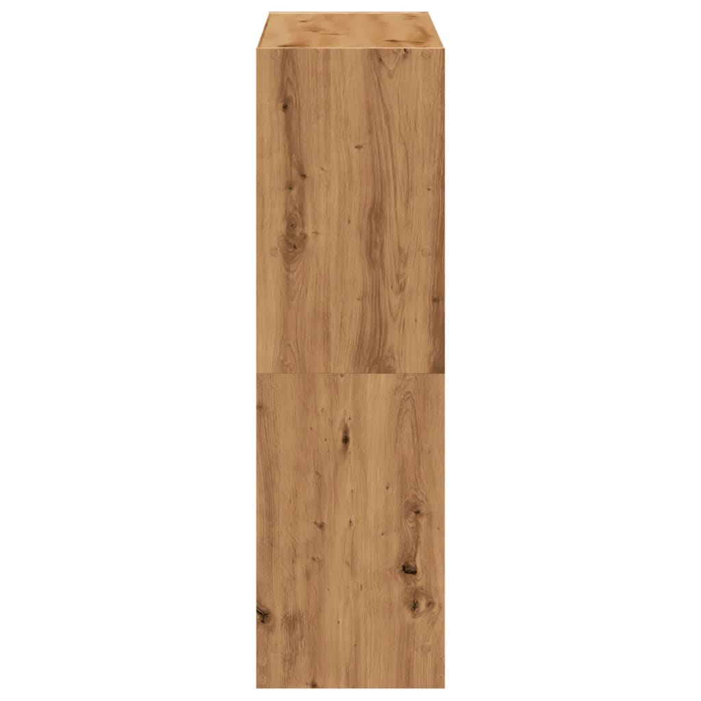 Boekenkast 102x32x108 cm bewerkt hout artisanaal eikenkleurig