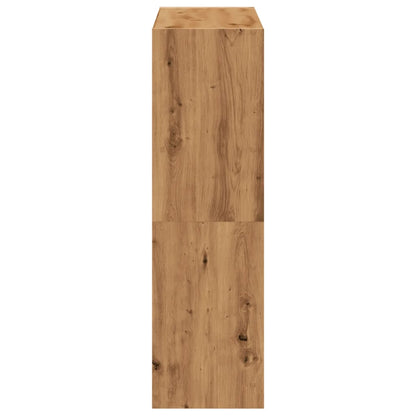 Boekenkast 102x32x108 cm bewerkt hout artisanaal eikenkleurig