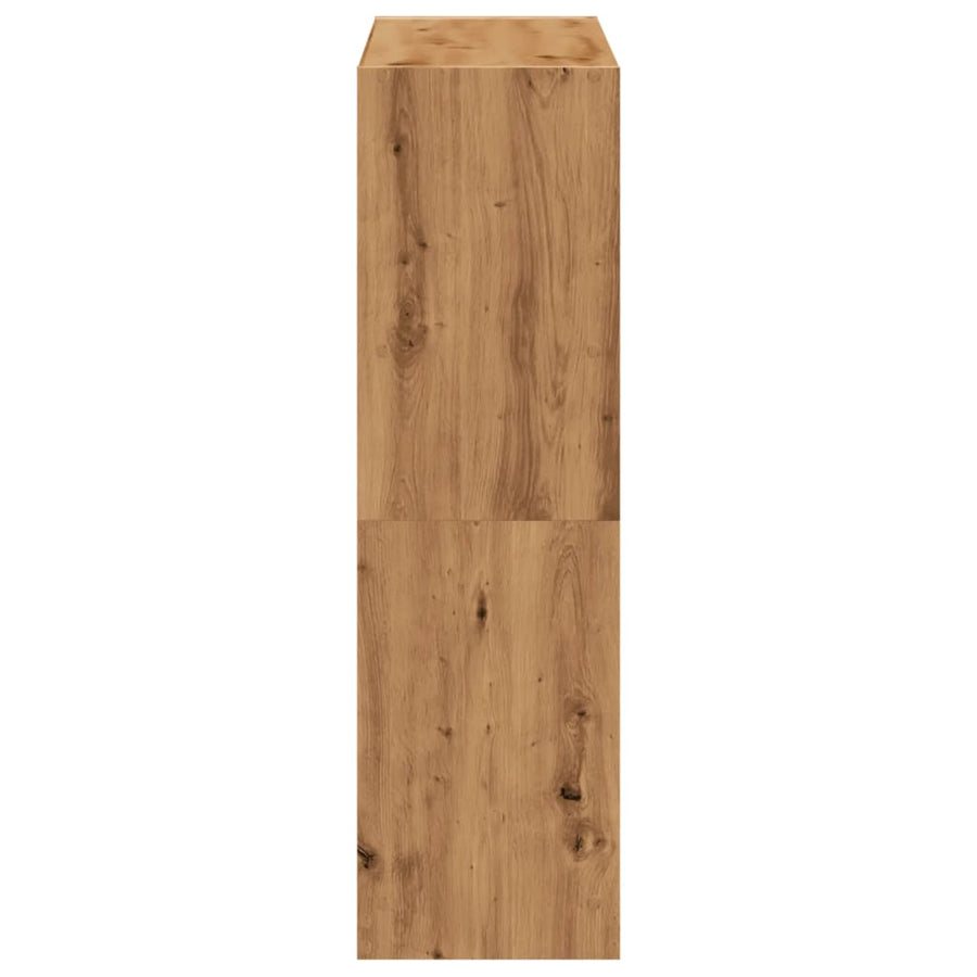 Boekenkast 102x32x108 cm bewerkt hout artisanaal eikenkleurig
