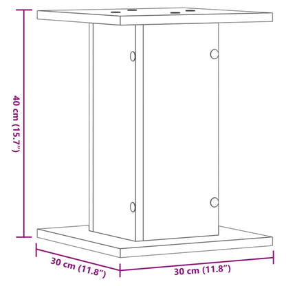 Plantenstandaards 2 st 30x30x40 cm bewerkt hout wit