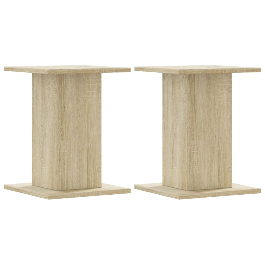 Plantenstandaards 2 st 30x30x40 cm bewerkt hout sonoma eiken