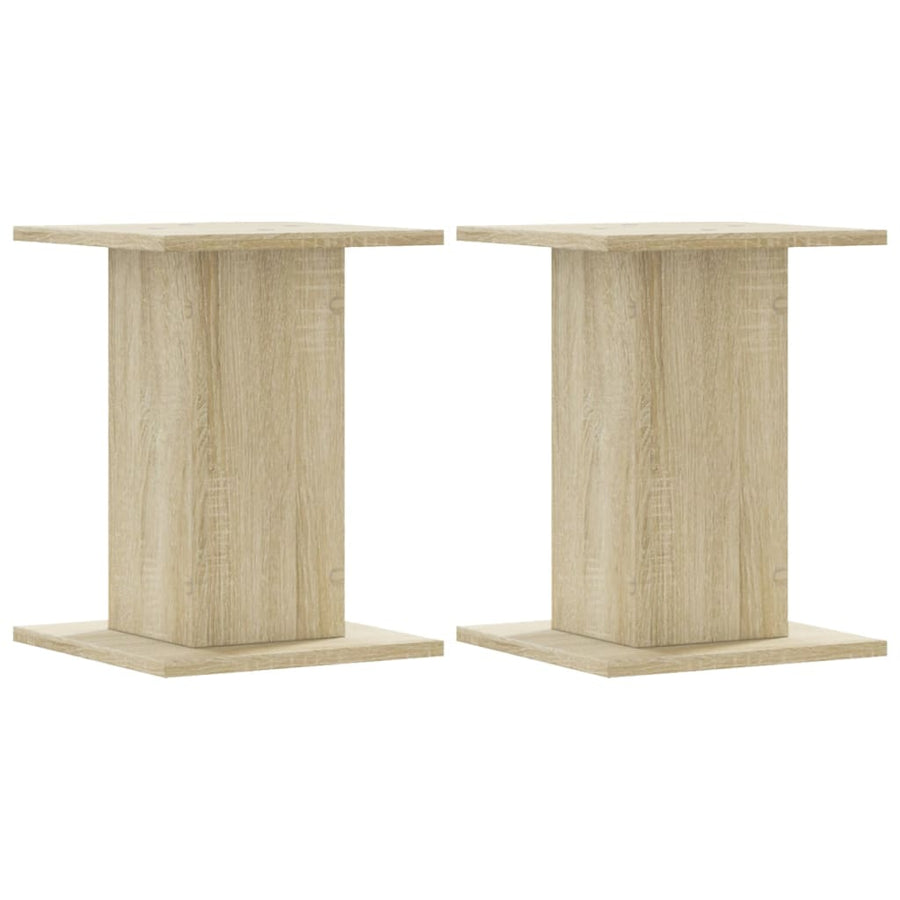 Plantenstandaards 2 st 30x30x40 cm bewerkt hout sonoma eiken