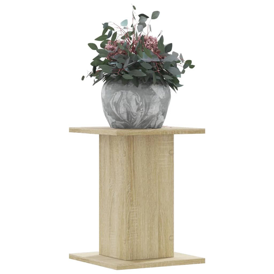 Plantenstandaards 2 st 30x30x40 cm bewerkt hout sonoma eiken