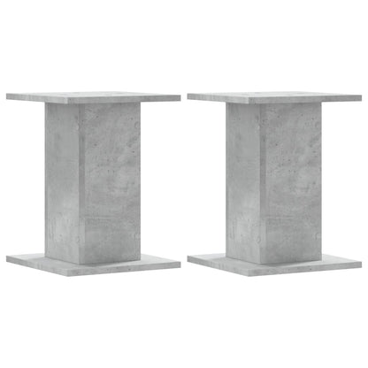 Plantenstandaards 2 st 30x30x40 cm bewerkt hout betongrijs