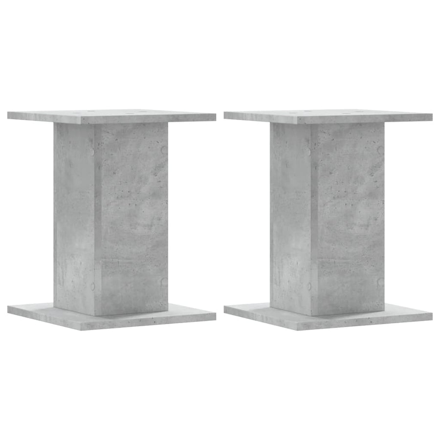 Plantenstandaards 2 st 30x30x40 cm bewerkt hout betongrijs