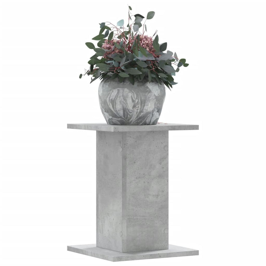 Plantenstandaards 2 st 30x30x40 cm bewerkt hout betongrijs