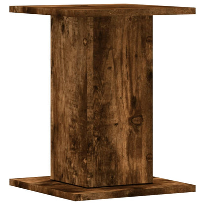 Plantenstandaards 2 st 30x30x40 cm bewerkt hout gerookt eiken