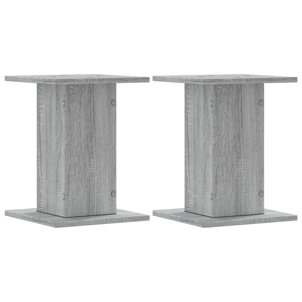 Plantenstandaards 2 st 30x30x40 cm bewerkt hout grijs sonoma