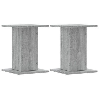 Plantenstandaards 2 st 30x30x40 cm bewerkt hout grijs sonoma