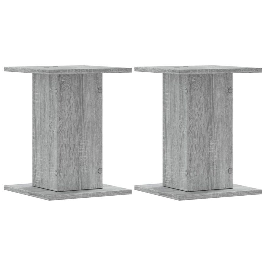 Plantenstandaards 2 st 30x30x40 cm bewerkt hout grijs sonoma