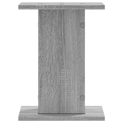 Plantenstandaards 2 st 30x30x40 cm bewerkt hout grijs sonoma