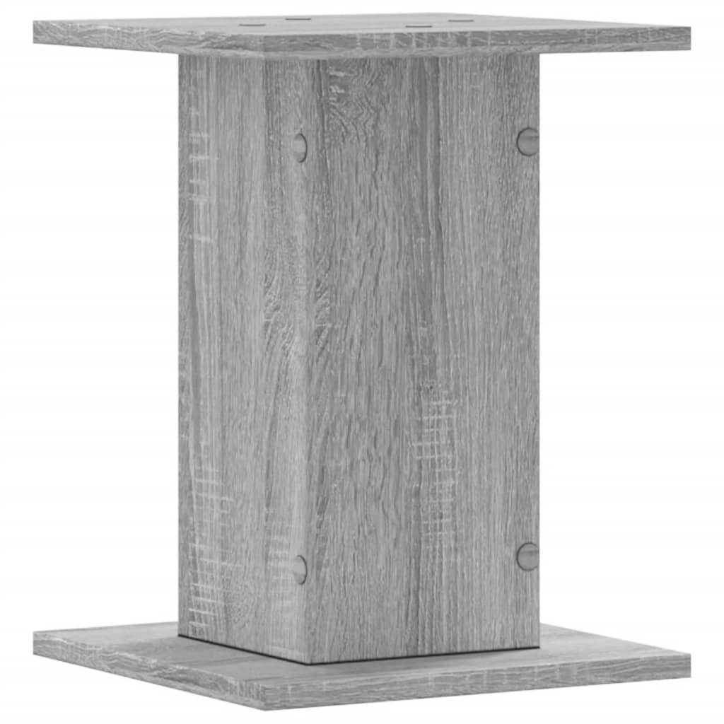 Plantenstandaards 2 st 30x30x40 cm bewerkt hout grijs sonoma