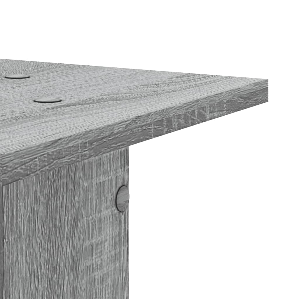 Plantenstandaards 2 st 30x30x40 cm bewerkt hout grijs sonoma