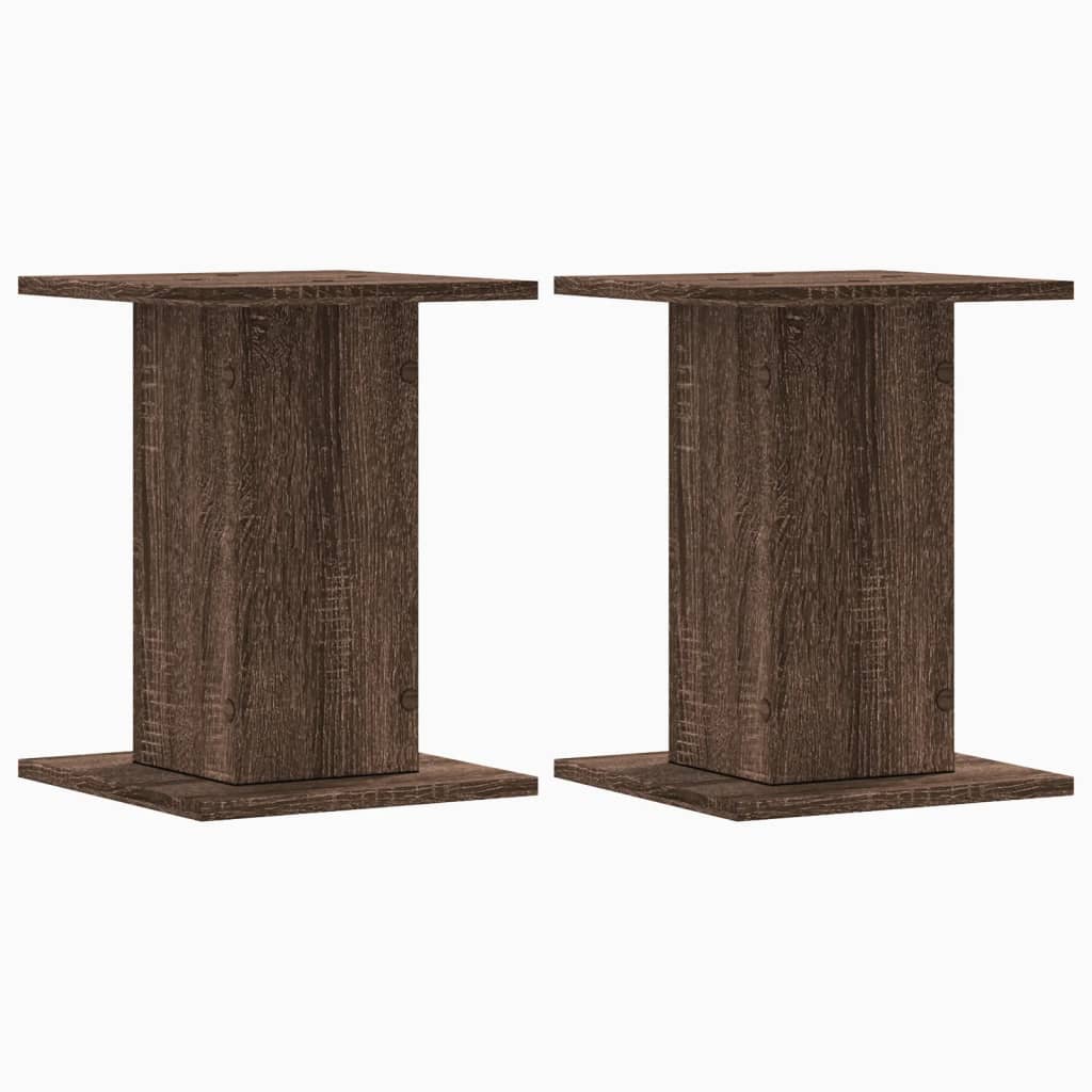 Plantenstandaards 2 st 30x30x40 cm bewerkt hout bruin eiken