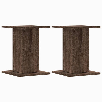 Plantenstandaards 2 st 30x30x40 cm bewerkt hout bruin eiken