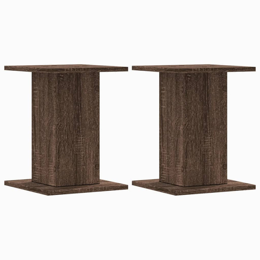 Plantenstandaards 2 st 30x30x40 cm bewerkt hout bruin eiken