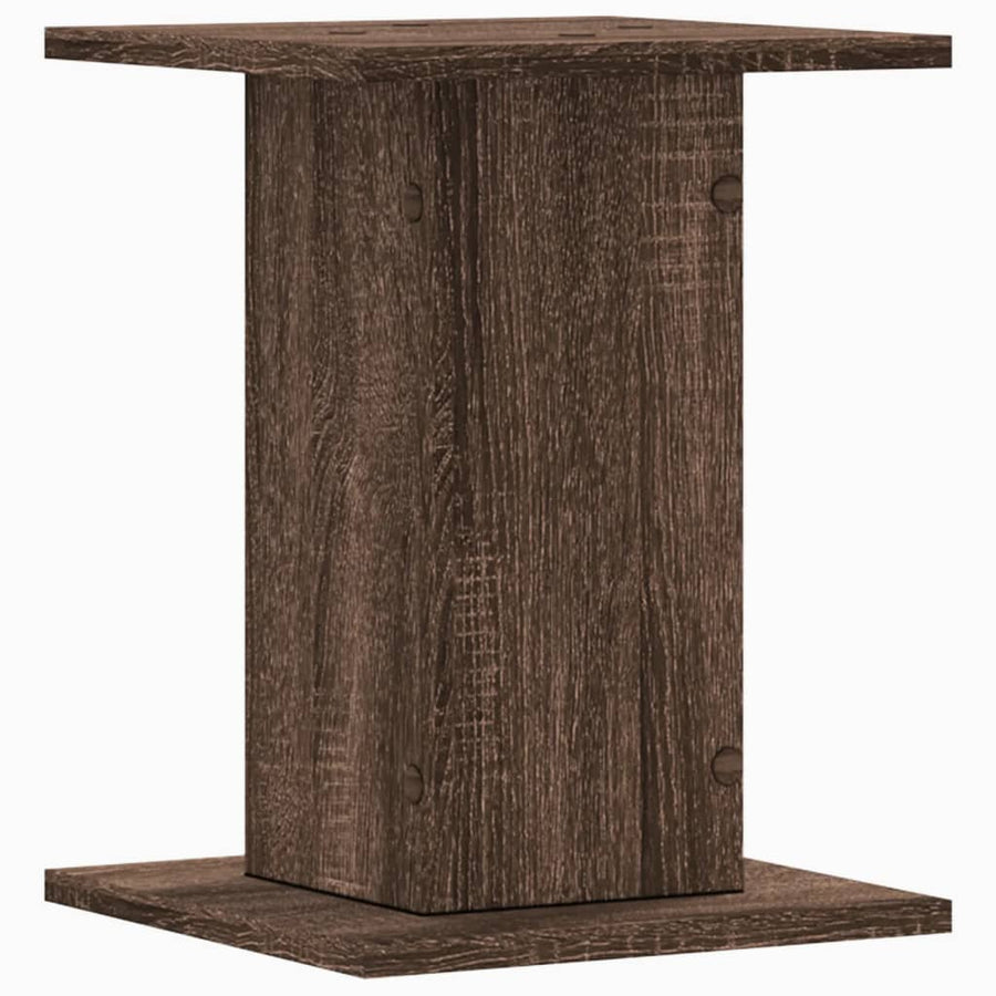 Plantenstandaards 2 st 30x30x40 cm bewerkt hout bruin eiken