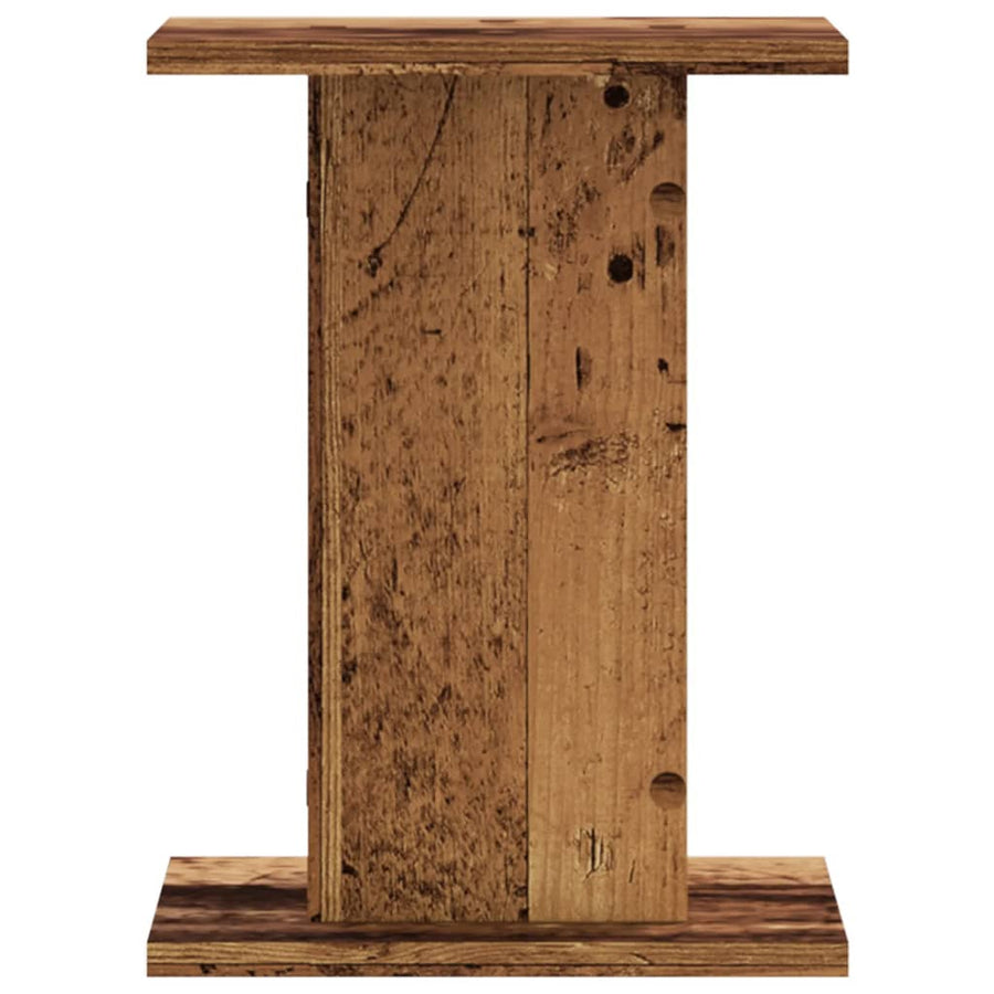 Plantenstandaards 2 st 30x30x40 cm bewerkt hout oud houtkleurig