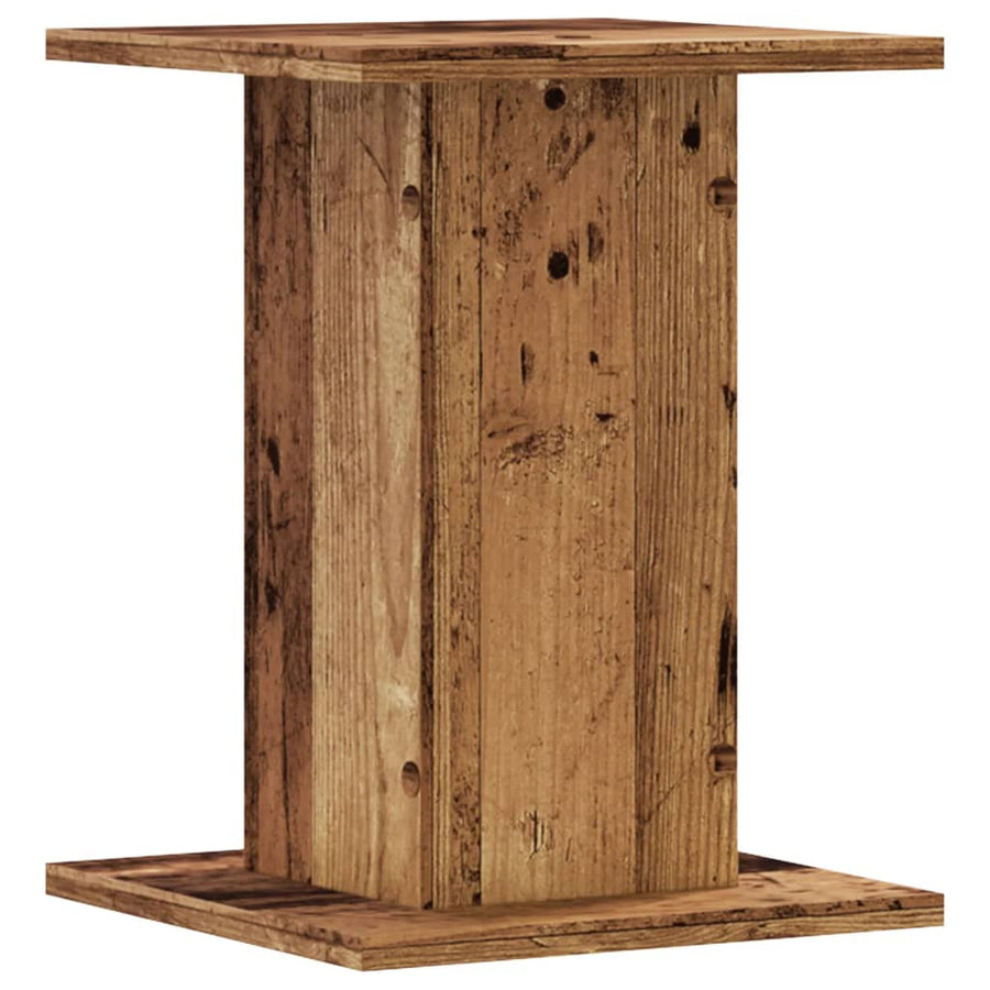 Plantenstandaards 2 st 30x30x40 cm bewerkt hout oud houtkleurig
