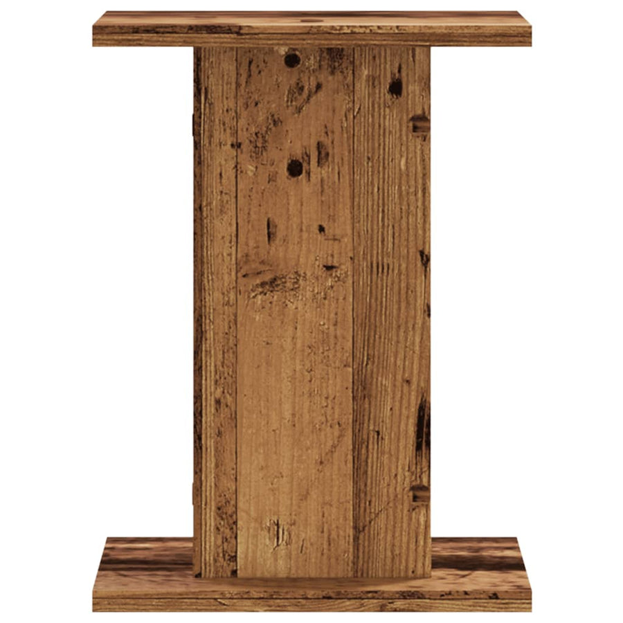 Plantenstandaards 2 st 30x30x40 cm bewerkt hout oud houtkleurig