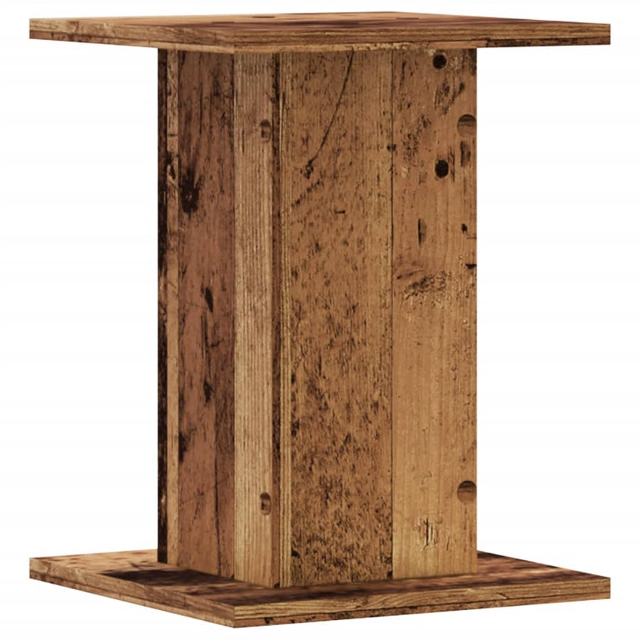 Plantenstandaards 2 st 30x30x40 cm bewerkt hout oud houtkleurig