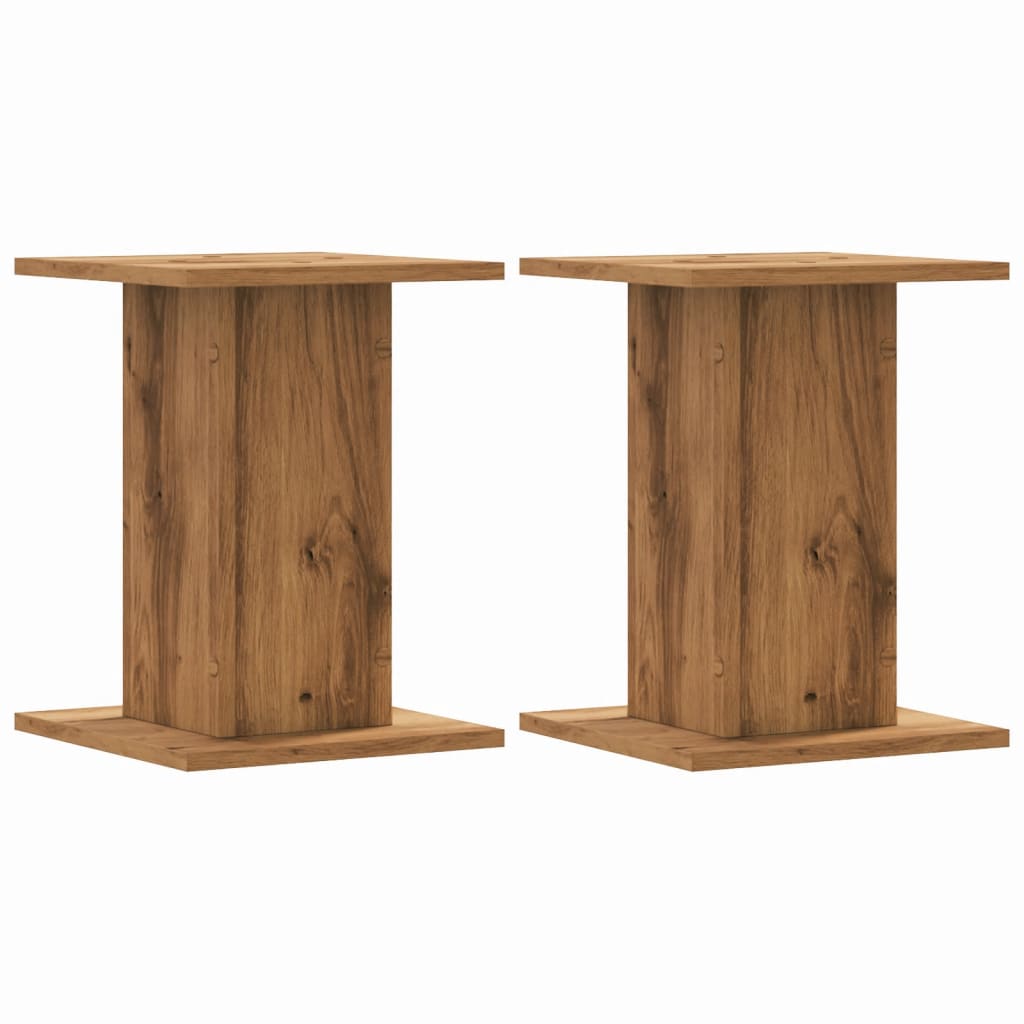 Plantenstandaards 2 st 30x30x40 cm hout artisanaal eiken