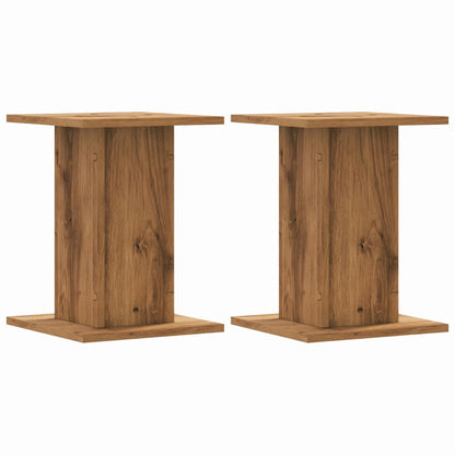 Plantenstandaards 2 st 30x30x40 cm hout artisanaal eiken