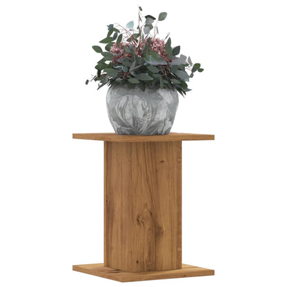 Plantenstandaards 2 st 30x30x40 cm hout artisanaal eiken