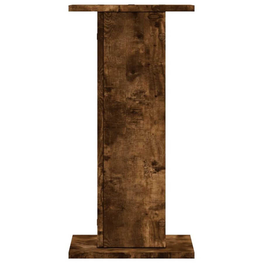 Plantenstandaards 2 st 30x30x60 cm bewerkt hout gerookt eiken