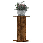 Plantenstandaard 2 st 30x30x60 cm bewerkt hout gerookt eiken