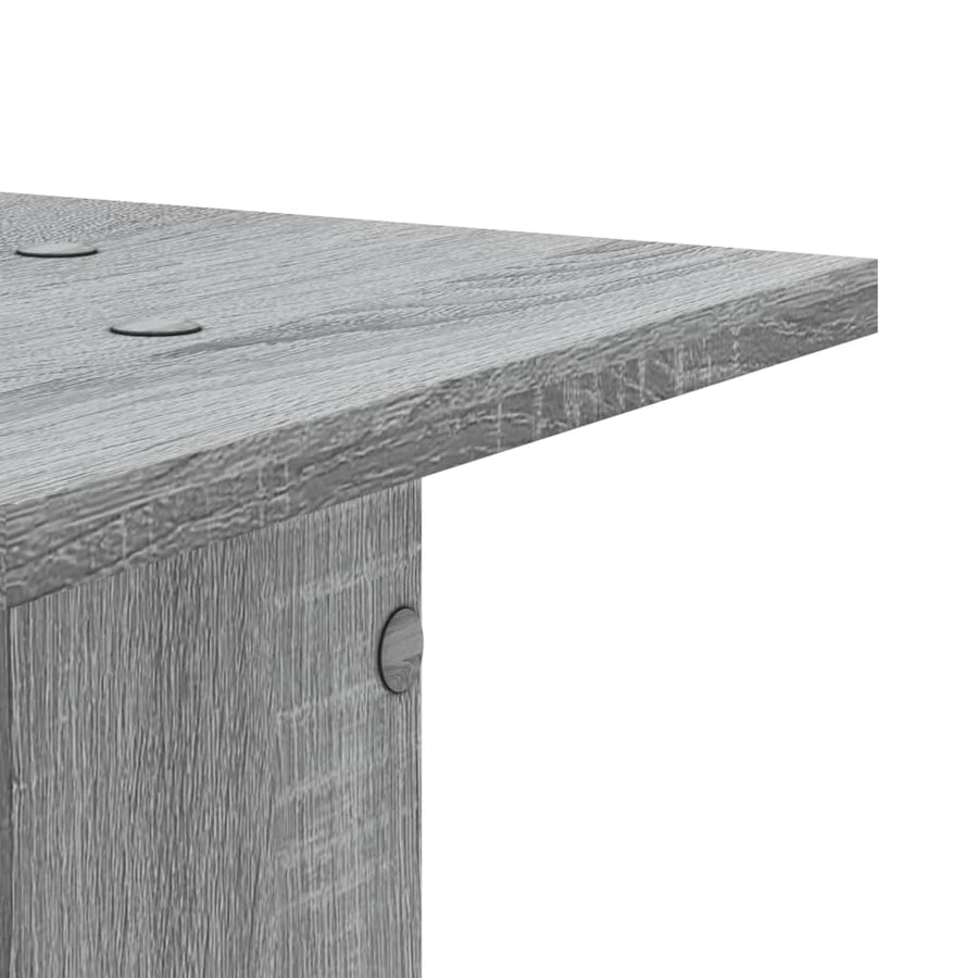 Plantenstandaards 2 st 30x30x60 cm bewerkt hout grijs sonoma