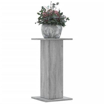 Plantenstandaards 2 st 30x30x60 cm bewerkt hout grijs sonoma