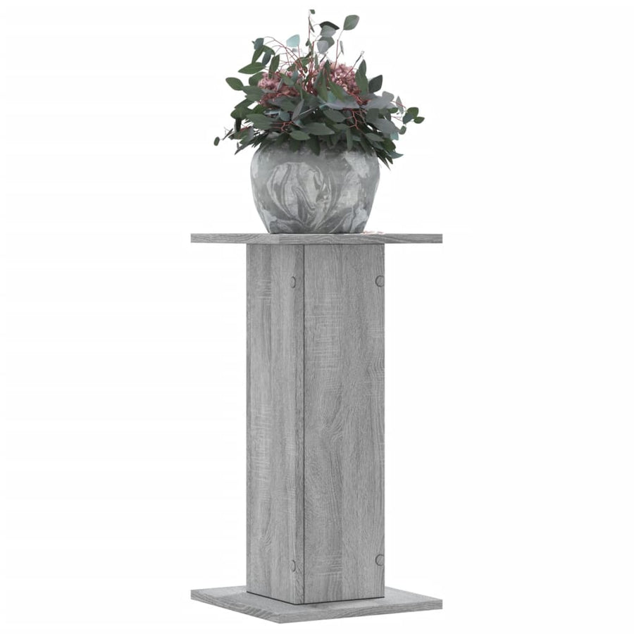 Plantenstandaards 2 st 30x30x60 cm bewerkt hout grijs sonoma