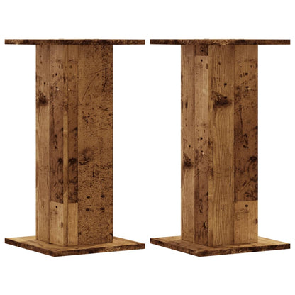 Plantenstandaards 2 st 30x30x60 cm bewerkt hout oud houtkleurig