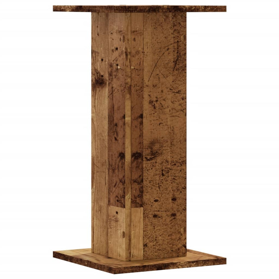 Plantenstandaards 2 st 30x30x60 cm bewerkt hout oud houtkleurig