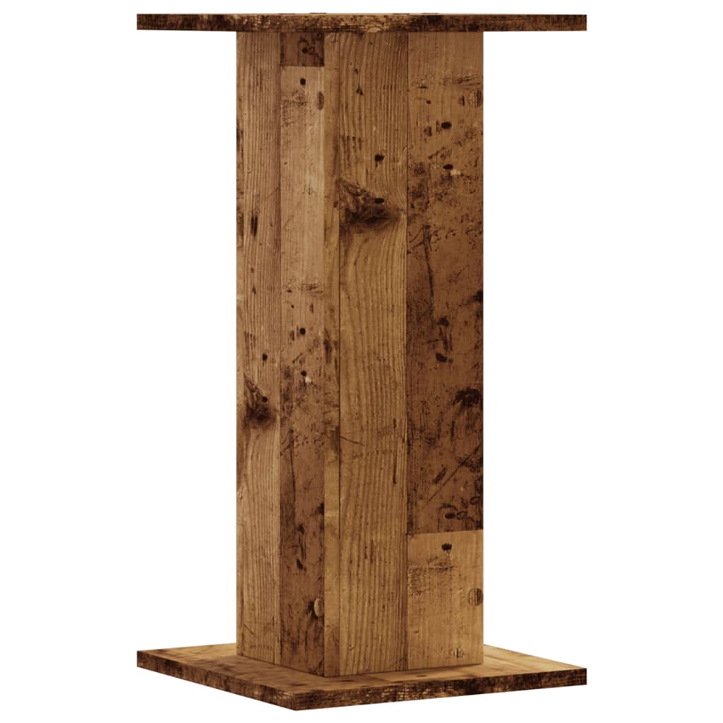 Plantenstandaards 2 st 30x30x60 cm bewerkt hout oud houtkleurig