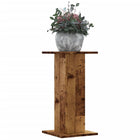 Plantenstandaards 2 st 60 cm bewerkt hout oud houtkleurig