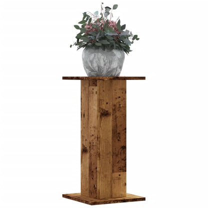 Plantenstandaards 2 st 30x30x60 cm bewerkt hout oud houtkleurig