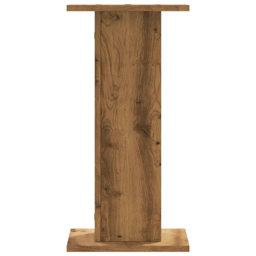 Plantenstandaards 2 st 30x30x60 cm hout artisanaal eiken