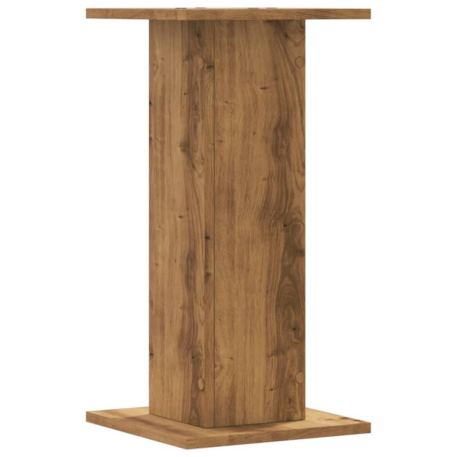 Plantenstandaards 2 st 30x30x60 cm hout artisanaal eiken