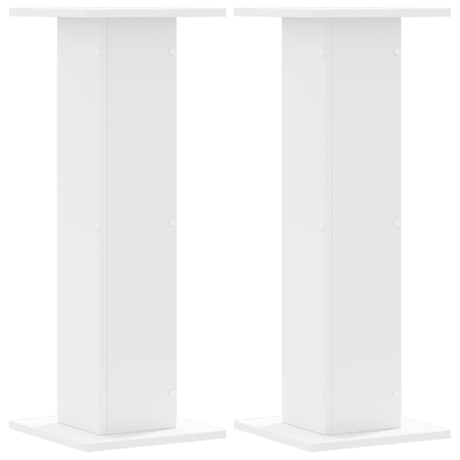 Plantenstandaards 2 st 30x30x80 cm bewerkt hout wit