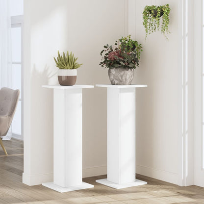 Plantenstandaards 2 st 30x30x80 cm bewerkt hout wit