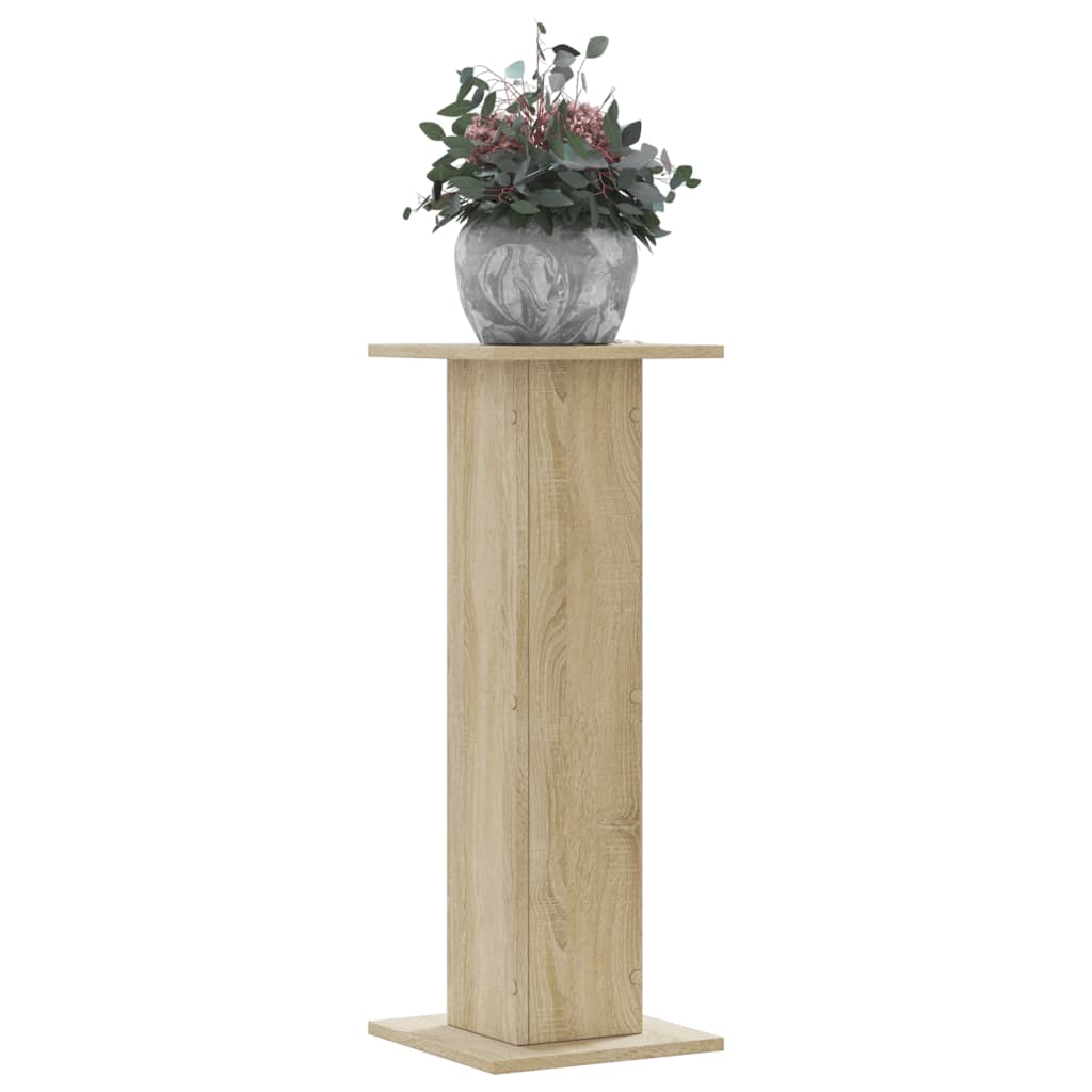 Plantenstandaards 2 st 30x30x80 cm bewerkt hout sonoma eiken