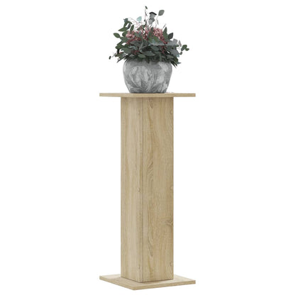 Plantenstandaards 2 st 30x30x80 cm bewerkt hout sonoma eiken