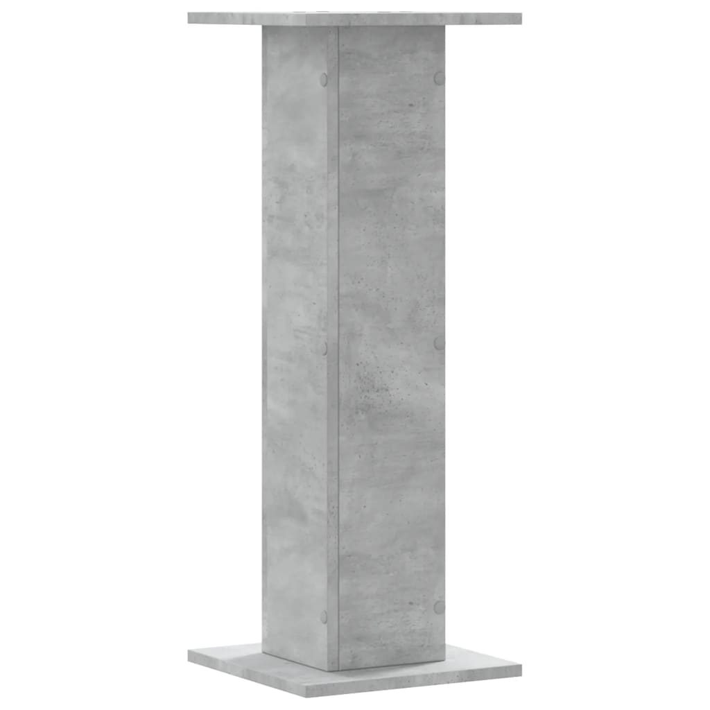 Plantenstandaards 2 st 30x30x80 cm bewerkt hout betongrijs