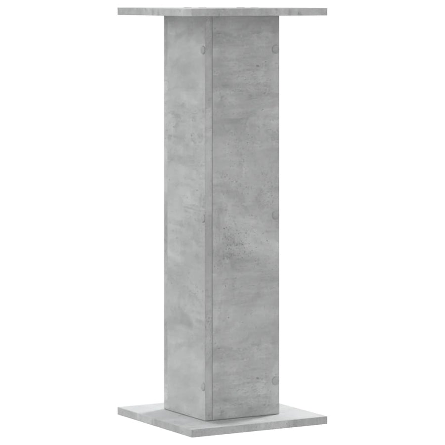 Plantenstandaards 2 st 30x30x80 cm bewerkt hout betongrijs
