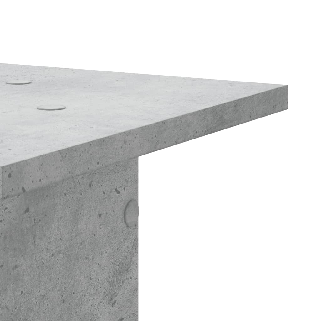 Plantenstandaards 2 st 30x30x80 cm bewerkt hout betongrijs