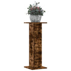 Plantenstandaard 2 st 80 cm bewerkt hout gerookt eiken
