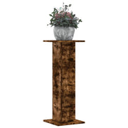 Plantenstandaard 2 st 80 cm bewerkt hout gerookt eiken